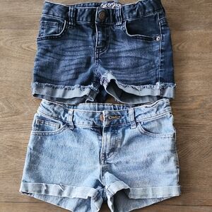 Girls M 7/8 Denim Shorts Bundle - Dark and Light Blue